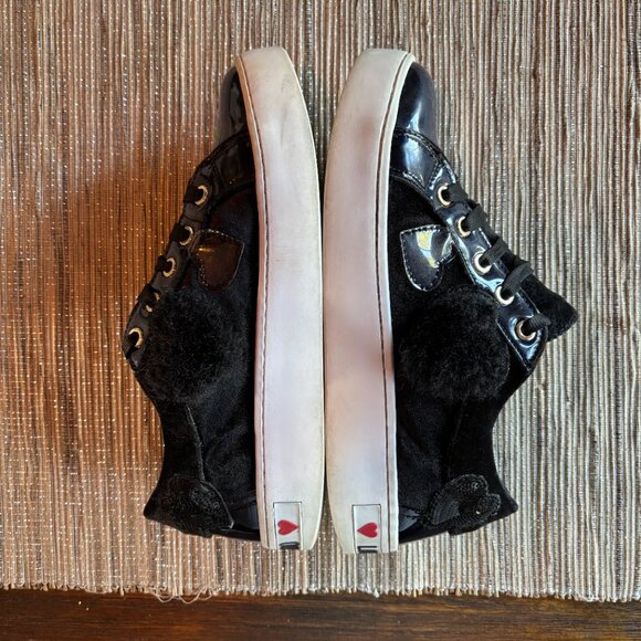 LOVE MOSCHINO | Women's Black Velvet Puffy & Sequin Heart Sneakers Size … - Picture 7 of 9
